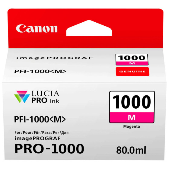 Cartouche d'encre Canon PFI-1000M magenta - Canon d'origine (0548C001AA)