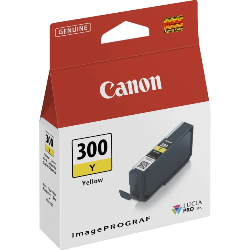 CANON PFI-300Y JAUNE - CARTOUCHE D'ENCRE CANON D'ORIGINE (4196C001AA)