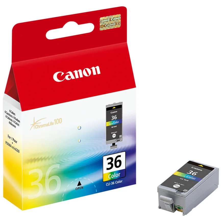 CANON CLI-36 COULEURS - CARTOUCHE D'ENCRE CANON D'ORIGINE (1511B001AF)