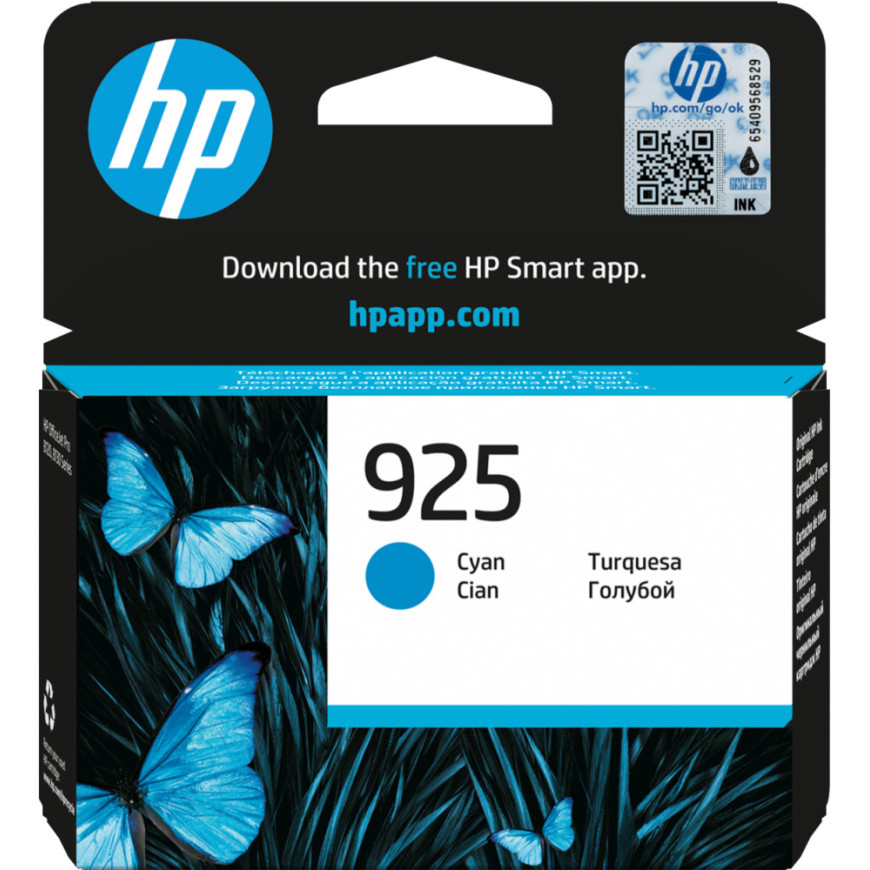 Cartouche d'encre HP 925 cyan - HP d'origine (4K0V6PE)