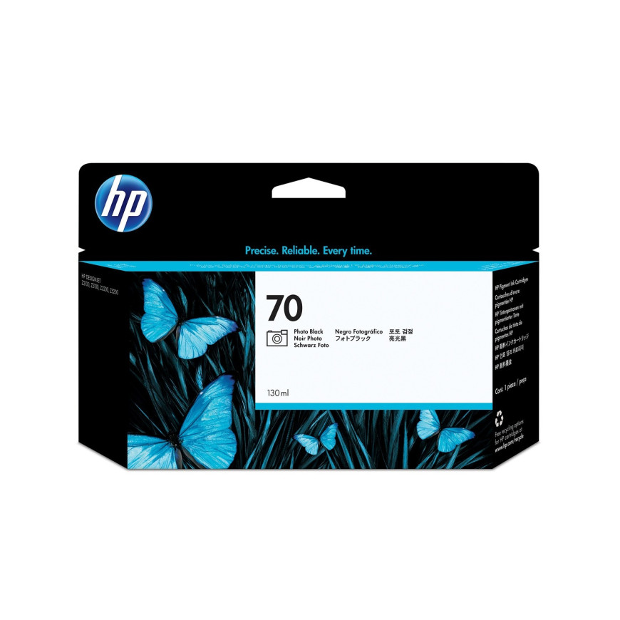 Cartouche d'encre HP 70 noir photo - HP d'origine (C9449A)