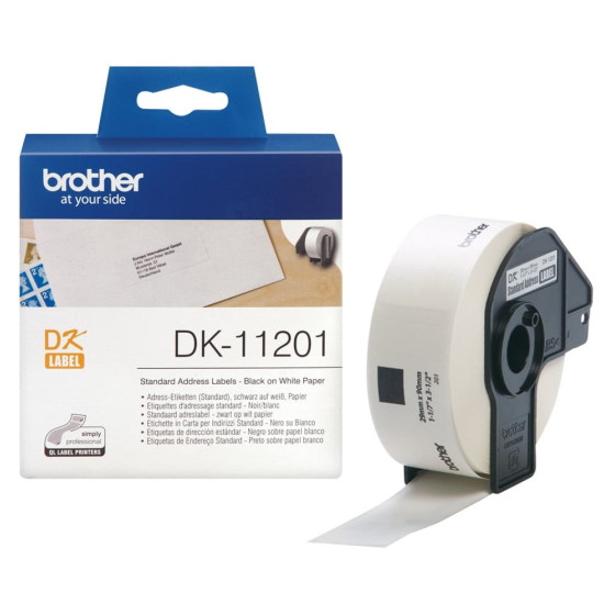 Étiquettes Brother d'adressage standard 29X90 MM (400 étiquettes par rouleau) (DK11201)