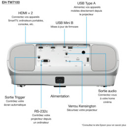 EPSON EH-TW7100 VIDÉOPROJECTEUR 4K PRO-UHD (V11H959040)