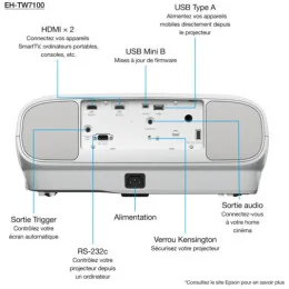 EPSON EH-TW7100 VIDÉOPROJECTEUR 4K PRO-UHD (V11H959040)