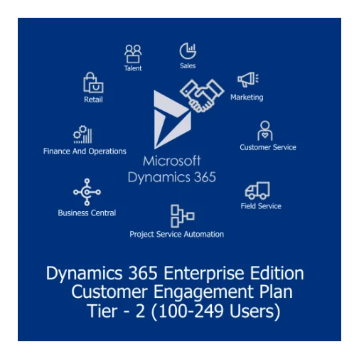 Microsoft Dynamics 365 Entreprise Edition Customer Engagement Plan - Tier 2 (100-249 Users) (349fc43d-f262-A ) - Systemes d'exploitations - Rightech - le bon choix