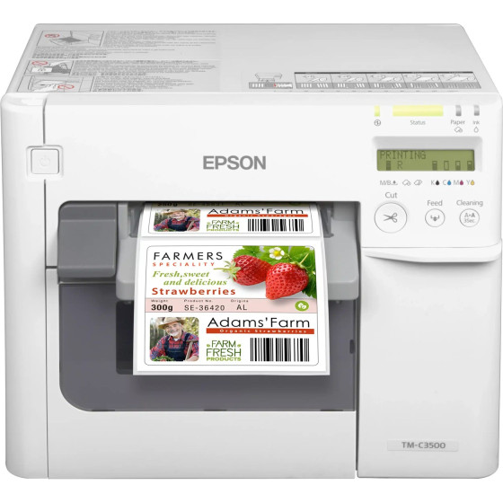 Imprimante Epson TM-C3500 pour étiquettes Jet d'encre Couleur 720 x 360 DPI 103 mm/sec avec fil Ethernet/LAN (C31CD54012CD)