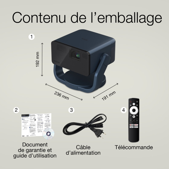 Epson EF-22N – Mini projecteur Laser intelligent Full HD (V11HB38440)
