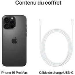  iPhone 16 Pro Max 512 Go | Couleur Titane noir (MYX03ZD/A)