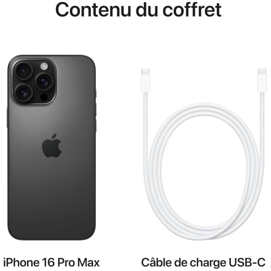 iPhone 16 Pro Max 1 To | Couleur Titane noir (MYX43ZD/A)