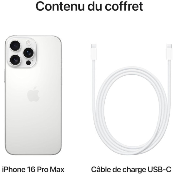 iPhone 16 Pro Max 1 To | Couleur Titane blanc (MYX53ZD/A)