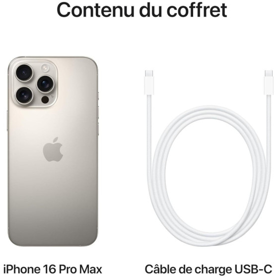 iPhone 16 Pro Max 1 To | Couleur Titane naturel (MYX73ZD/A)