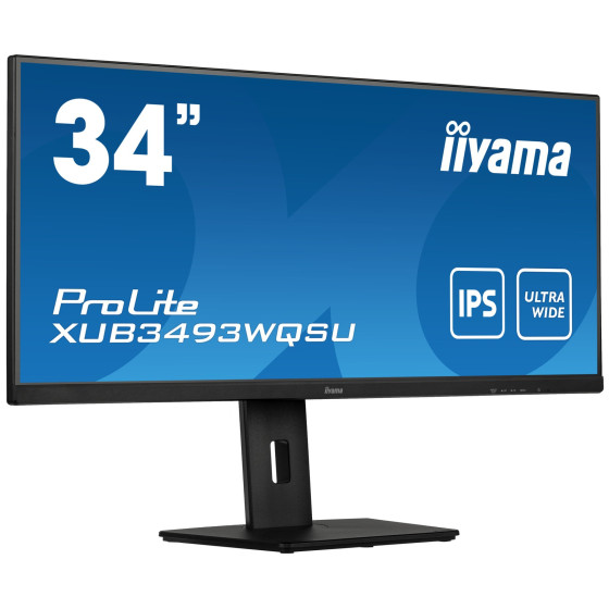 Écran plat de PC Iiyama prolite XUB3493WQSU-B5 86,4 CM (34") 3440 X 1440 pixels ultrawide quad HD LED noir (XUB3493WQSU-B5)