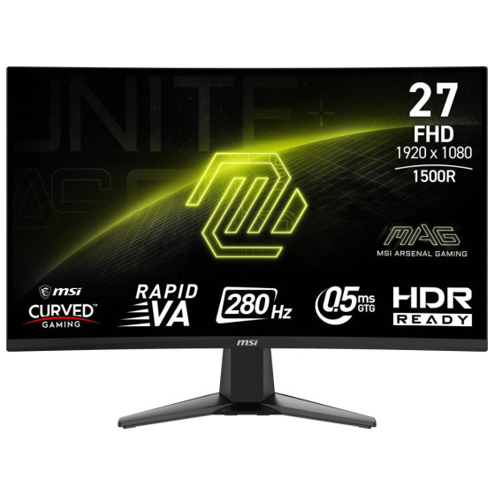 Écran incurvé Gaming 27" Full HD MSI mag 276CXF (9S6-3CE01M-014)