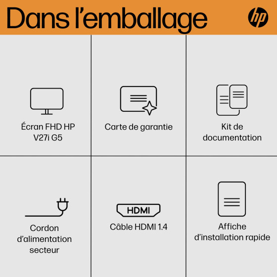 Écran HP FHD V27I G5 écran FHD HP V27I G5 (65P64AA)
