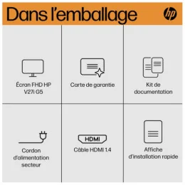  HP ÉCRAN FHD V27I G5 ÉCRAN FHD HP V27I G5  (65P64AA)