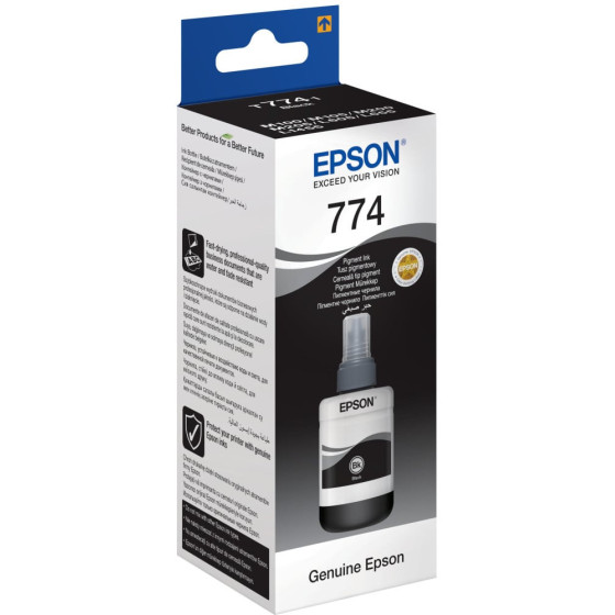 Bouteille d'encre Epson 774 BK (T7741) noir - Epson d'origine (C13T77414A)