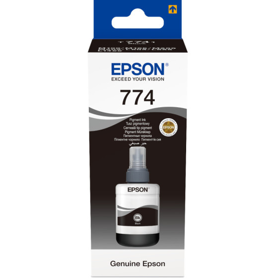 Bouteille d'encre Epson 774 BK (T7741) noir - Epson d'origine (C13T77414A)
