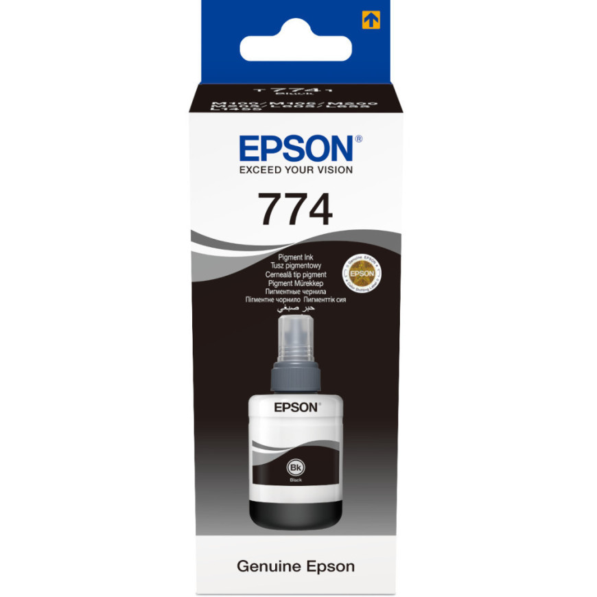 Bouteille d'encre Epson 774 BK (T7741) noir - Epson d'origine (C13T77414A)