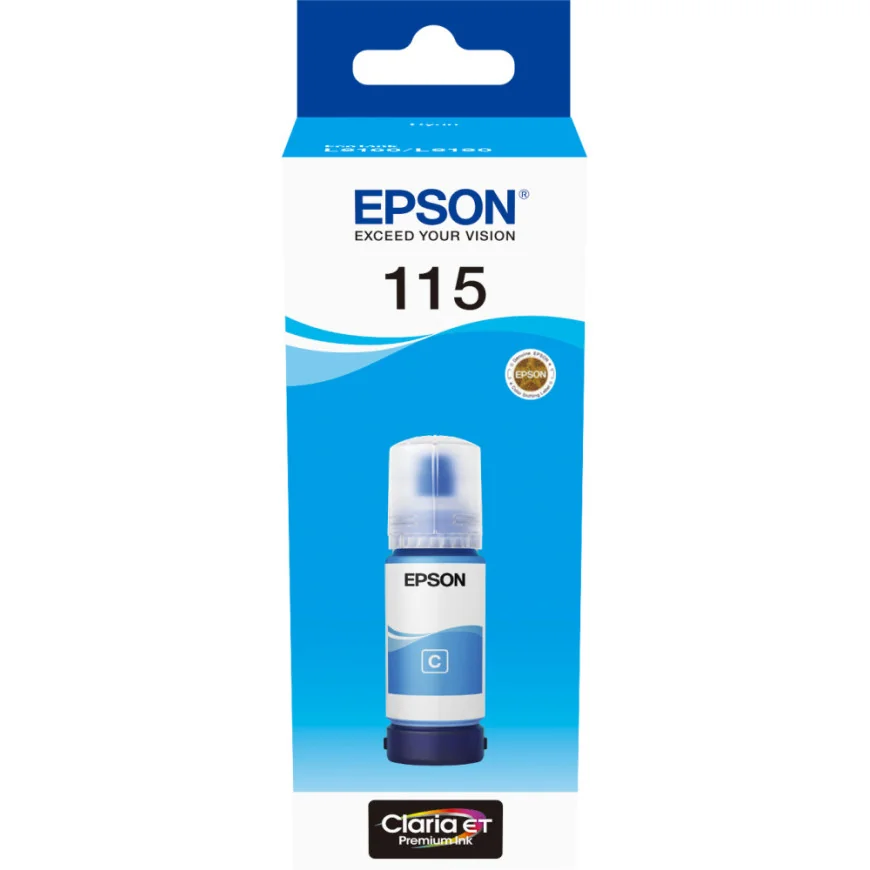 EPSON 115 CYAN - BOUTEILLE D'ENCRE EPSON ECOTANK D'ORIGINE (C13T07D24A)
