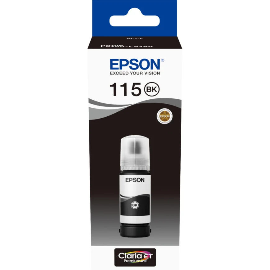 EPSON 115 NOIR - BOUTEILLE D'ENCRE EPSON ECOTANK D'ORIGINE (C13T07C14A)