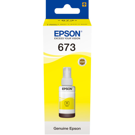 Bouteille d'encre Epson 673 Y (T6734) jaune - Epson d'origine (C13T67344A)
