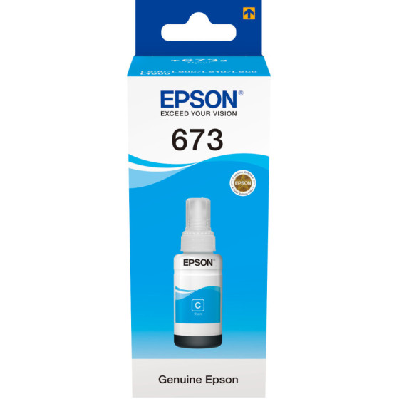 Bouteille d'encre Epson 673 C (T6732) cyan - Epson d'origine (C13T67324A)