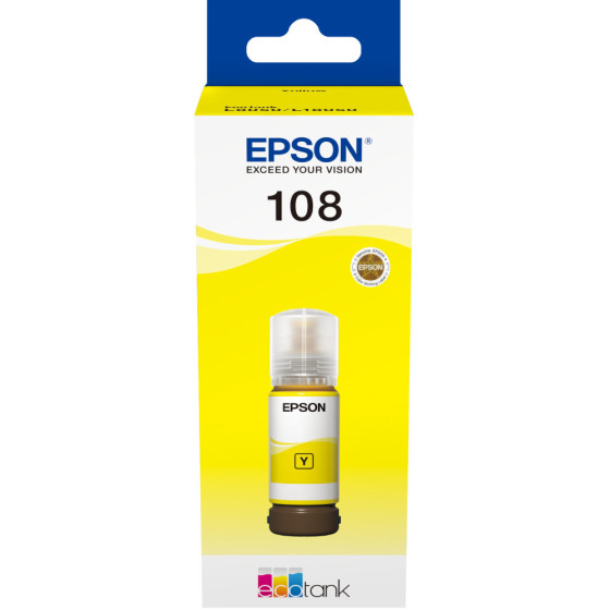 Bouteille d'encre Epson 108 jaune - Epson EcoTank d'origine (C13T09C44A)