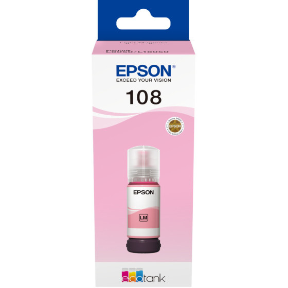 Bouteille d'encre Epson 108 magenta clair - Epson EcoTank d'origine (C13T09C64A)