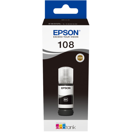 Bouteille d'encre Epson 108 noir - Epson EcoTank d'origine (C13T09C14A)