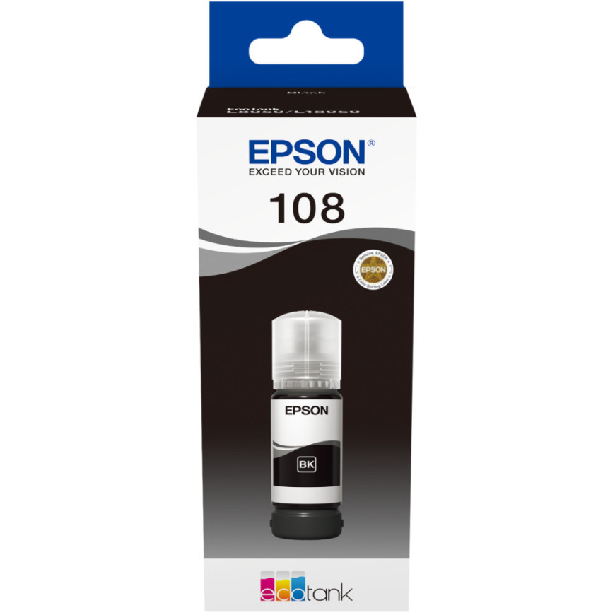 Bouteille d'encre Epson 108 noir - Epson EcoTank d'origine (C13T09C14A)