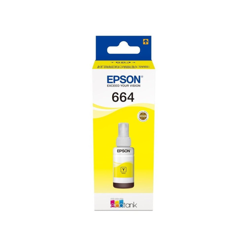Bouteille d'encre Epson 664 Y (T6644) jaune - Epson d'origine (C13T66444A)