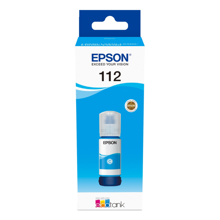 Bouteille d'encre Epson 112 cyan - Epson EcoTank d'origine (C13T06C24A)
