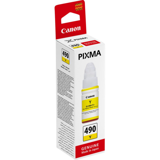 Bouteille d'encre Canon GI-490 Y jaune - Canon d'origine (0666C001AC)