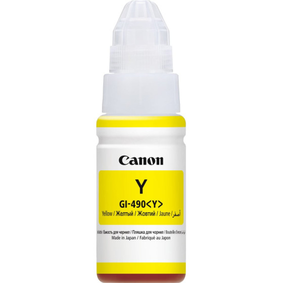 Bouteille d'encre Canon GI-490 Y jaune - Canon d'origine (0666C001AC)