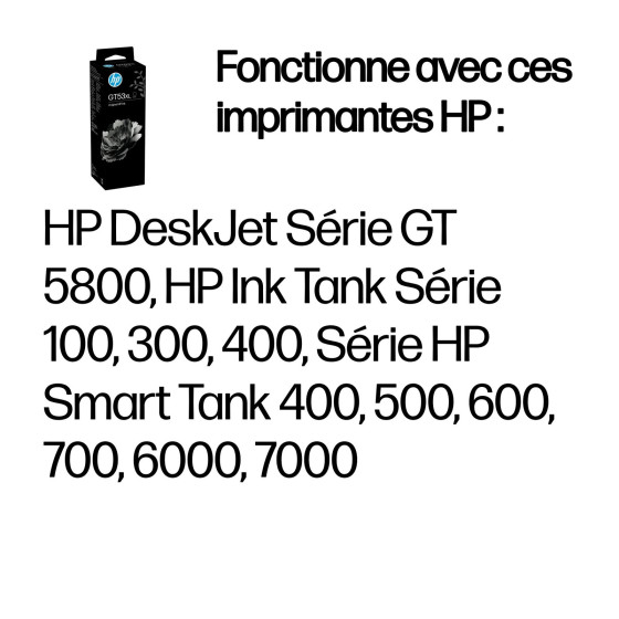 Bouteille d'encre HP GT53XL noir - grande capacité HP d'origine (1VV21AE)