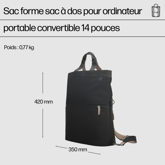 Sac forme sac à DOS HP pour PC portable 14" (9C2H0AA)