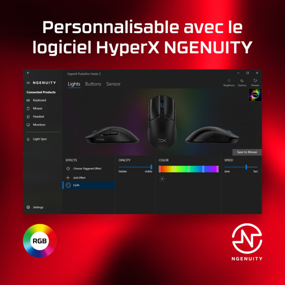 Souris de jeu filaire HyperX Pulsefire Haste 2 (6N0A7AA)
