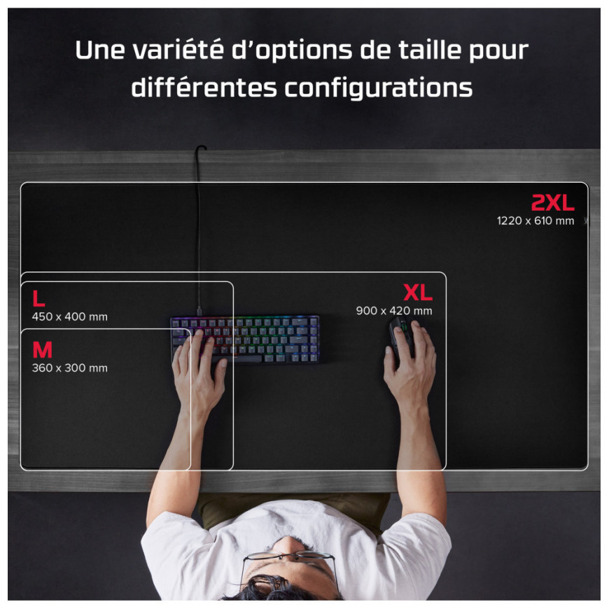 HyperX Tapis Pulsefire – Tapis de souris de gaming – Tissu (M) (4Z7X3AA)