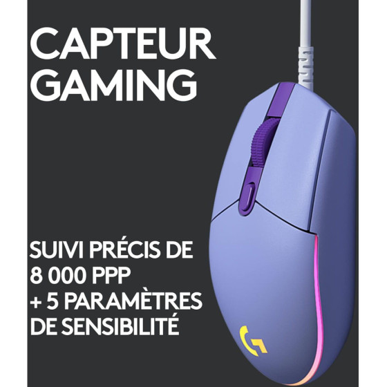 Souris gaming filaire Logitech G102