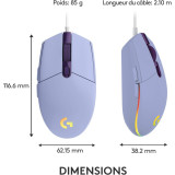 Souris gaming filaire Logitech G102
