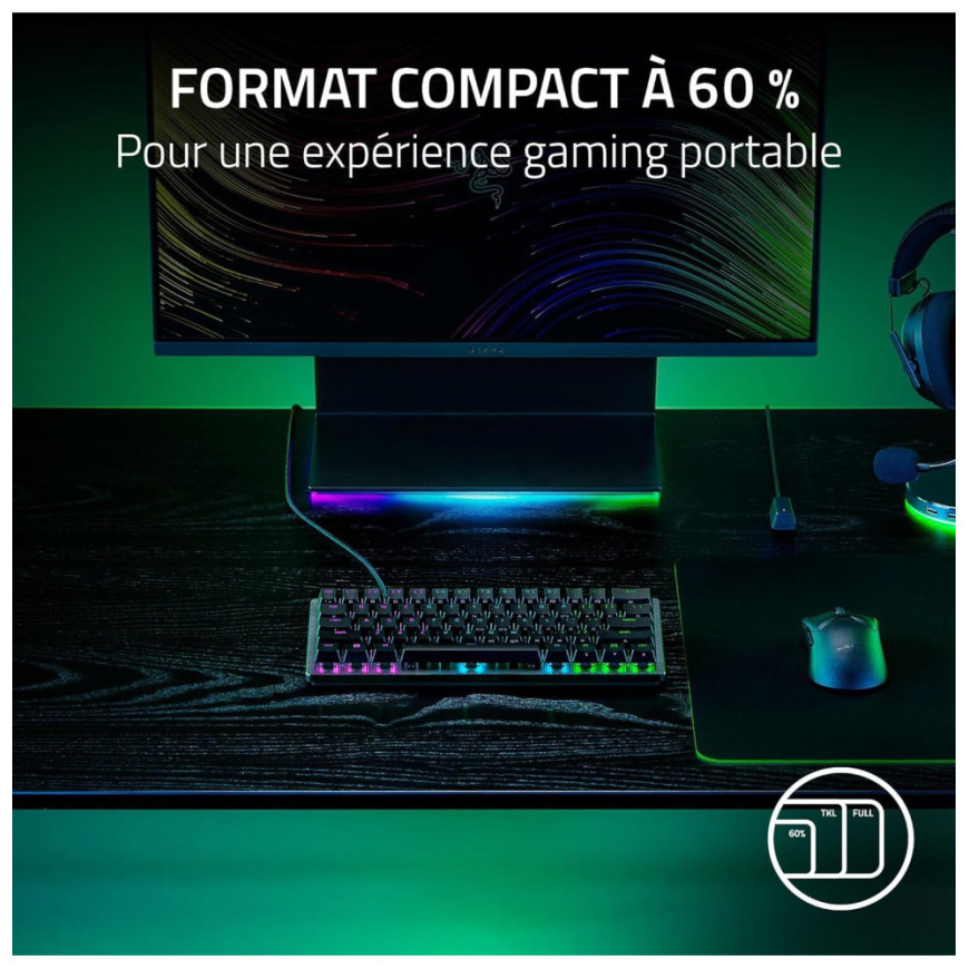 Clavier Gamer Razer Huntsman V3 Pro Mini USB - AZERTY (RZ03-04990500-R3F1)
