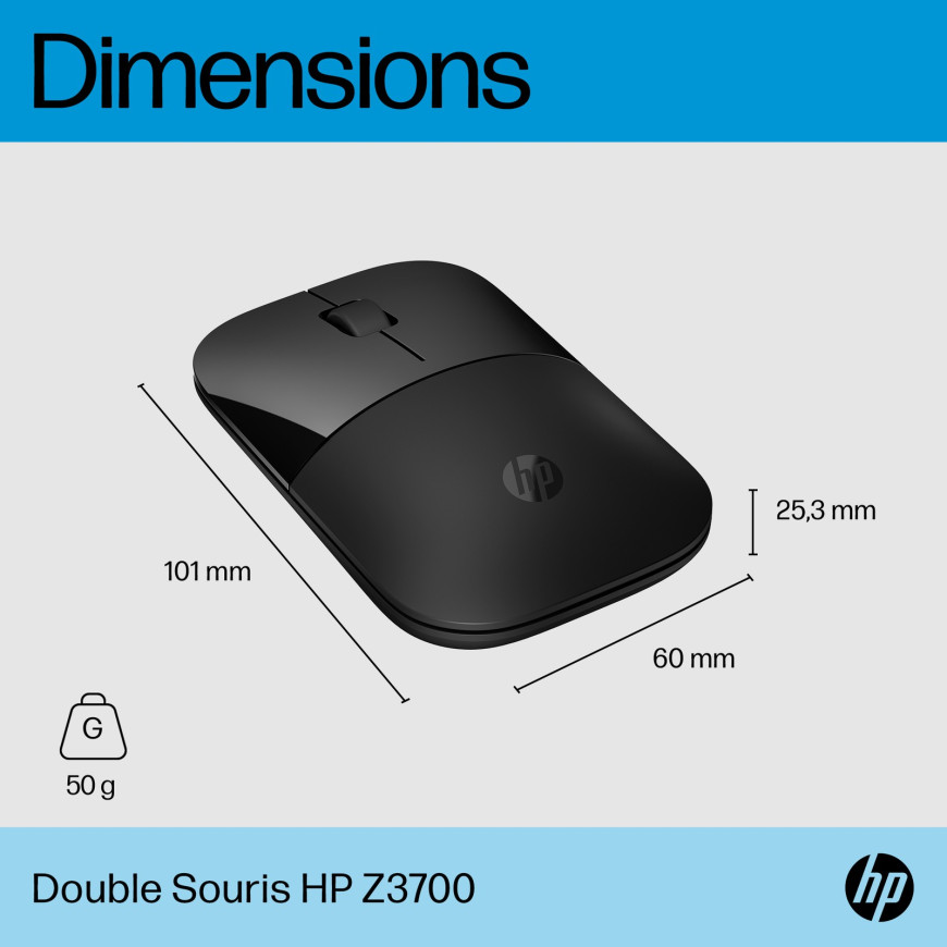 Souris sans fil double connectivité HP Z3700 (758A8AA)