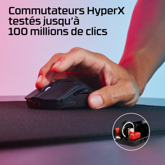 Souris gamer sans fil HyperX Pulsefire Haste 2 Mini (7D388AA)