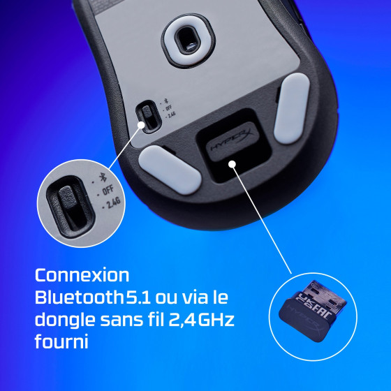 Souris gamer sans fil HyperX Pulsefire Haste 2 Mini (7D388AA)