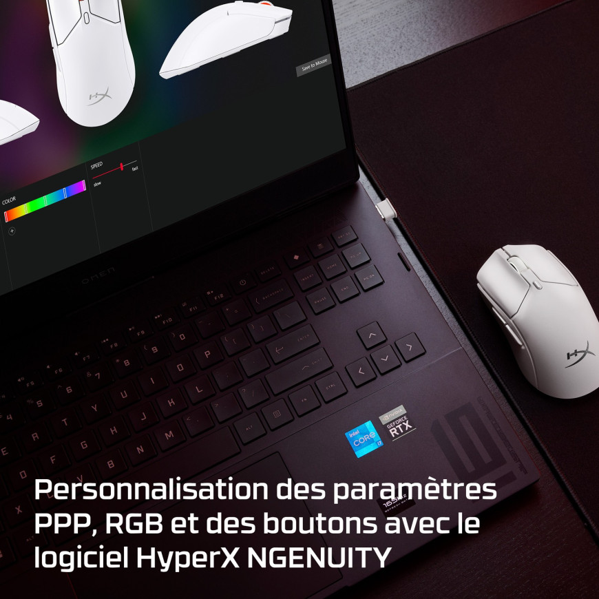 Souris gamer sans fil HyperX Pulsefire Haste 2 Mini (7D389AA)