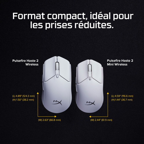Souris gamer sans fil HyperX Pulsefire Haste 2 Mini (7D389AA)