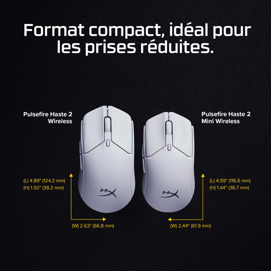 Souris gamer sans fil HyperX Pulsefire Haste 2 Mini (7D389AA)