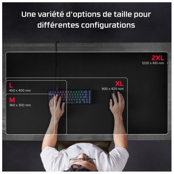 HyperX Tapis Pulsefire – Tapis de souris de gaming – Tissu (XXL) (4Z7X6AA)