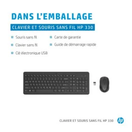  HP Ensemble combiné clavier et souris sans fil 330 - AZERTY  (2V9E6AA)