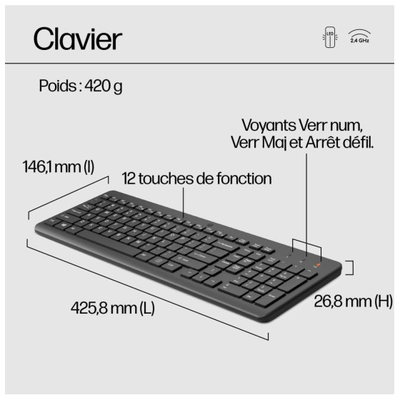 HP Ensemble combiné clavier et souris sans fil 330 - AZERTY (2V9E6AA)